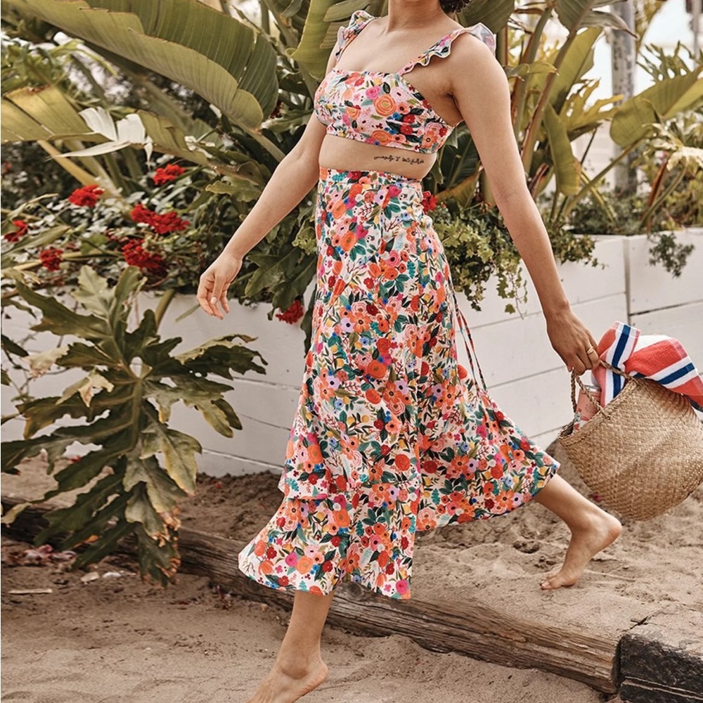 Summersalt Beach to Brunch Floral wrap Skirt - Picture 3 of 5
